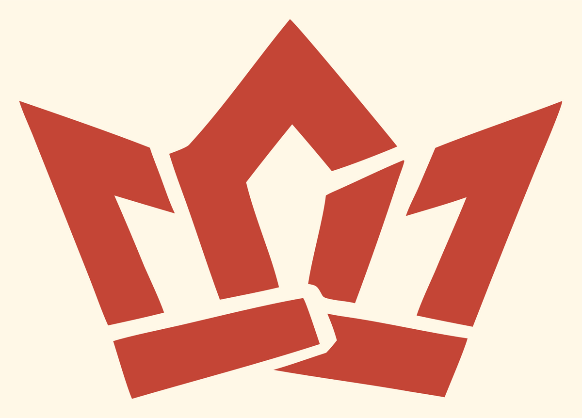 Bold Geometric Crown Logo #fff8e7/#c44536