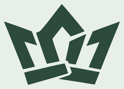 Bold Geometric Crown Logo #e8efe9/#2d4a3e