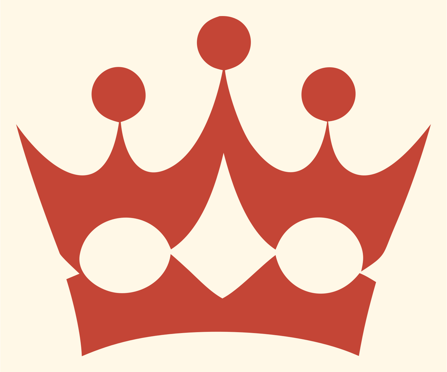 Bold Crown Jewel Emblem #fff8e7/#c44536