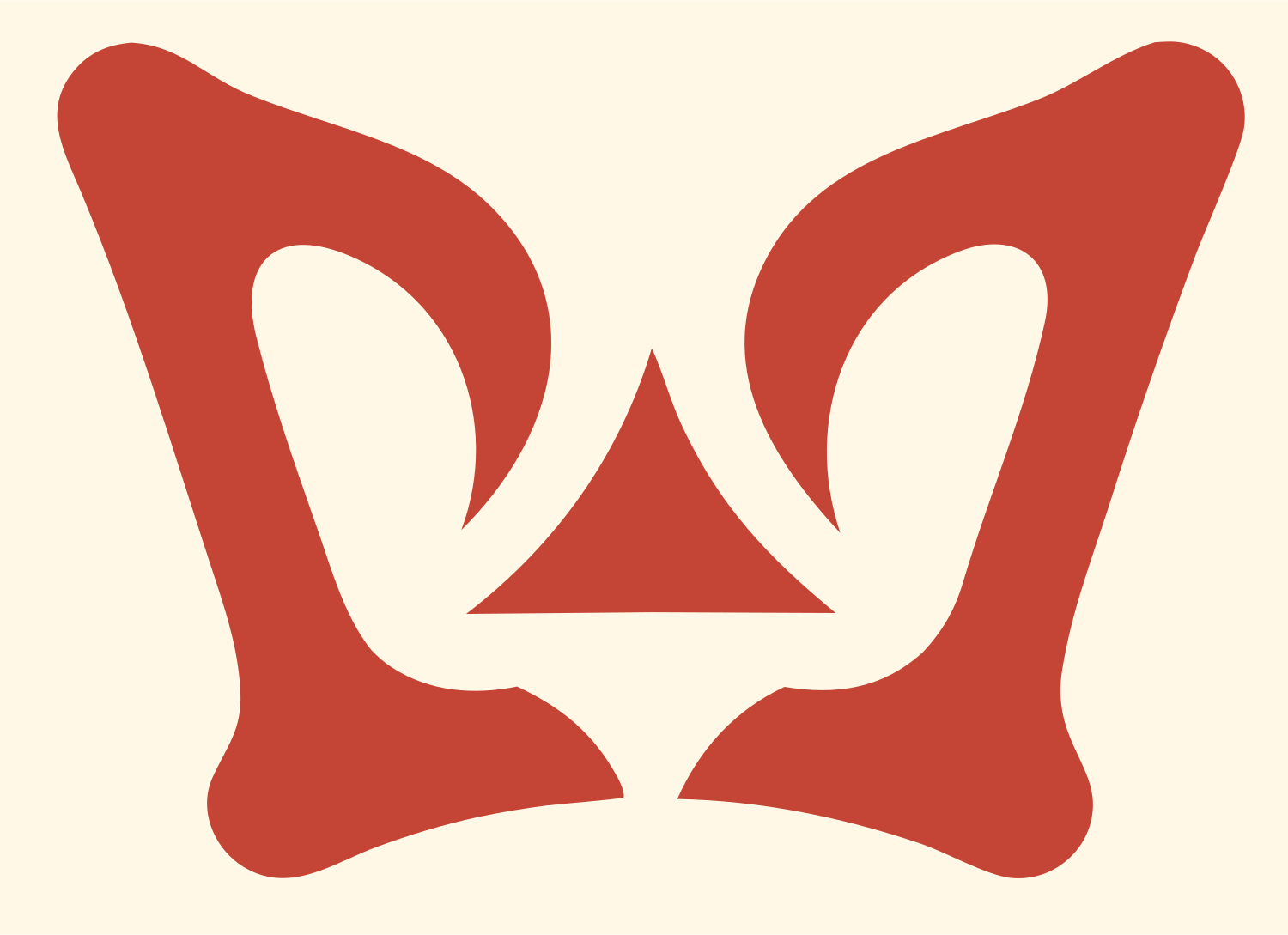 Negative Space Crown Mark #fff8e7/#c44536