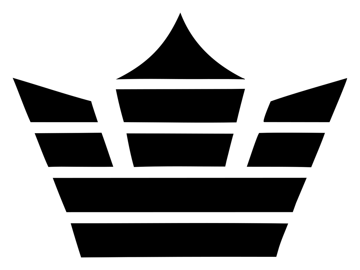 Striped Crown Badge #ffffff/#000000