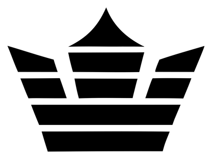 Striped Crown Badge #ffffff/#000000