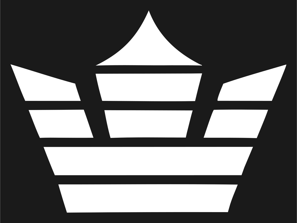Striped Crown Badge #1a1a1a/#ffffff
