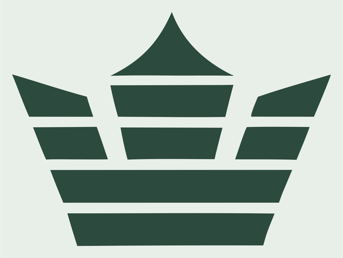 Striped Crown Badge #e8efe9/#2d4a3e