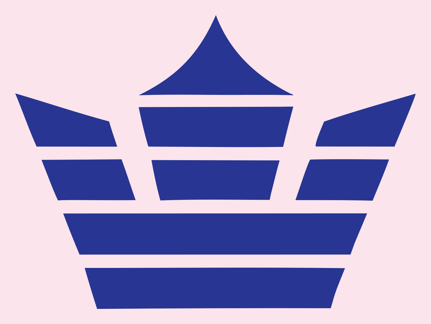 Striped Crown Badge #fce4ec/#283593