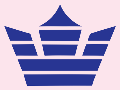 Striped Crown Badge #fce4ec/#283593
