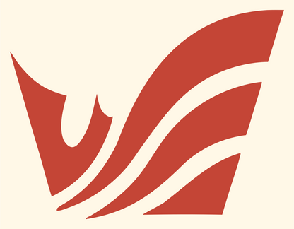 Swept Wing Crown Mark #fff8e7/#c44536