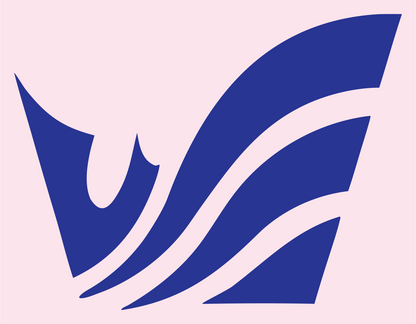 Swept Wing Crown Mark #fce4ec/#283593
