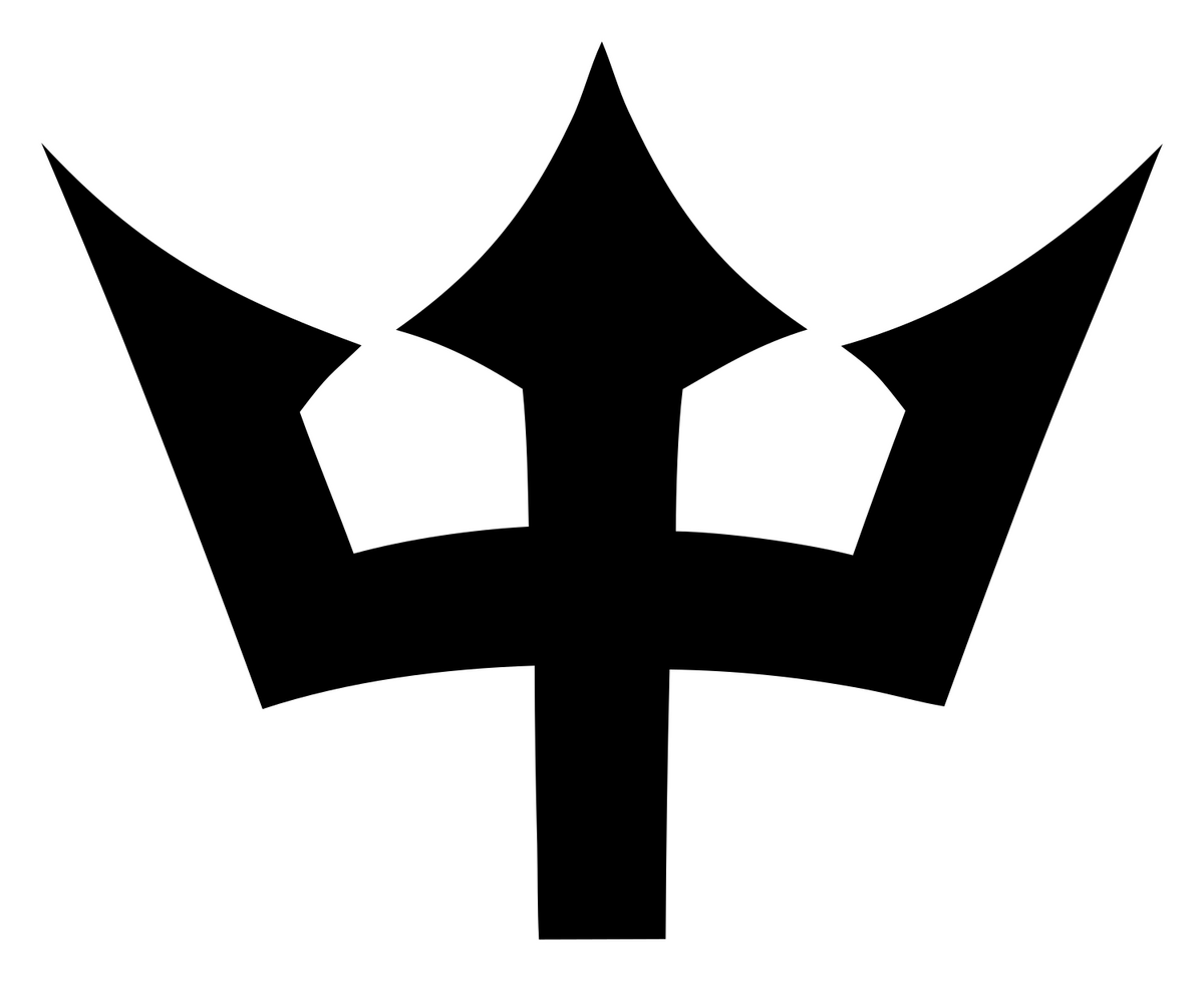 Bold Trident Crown Mark #ffffff/#000000