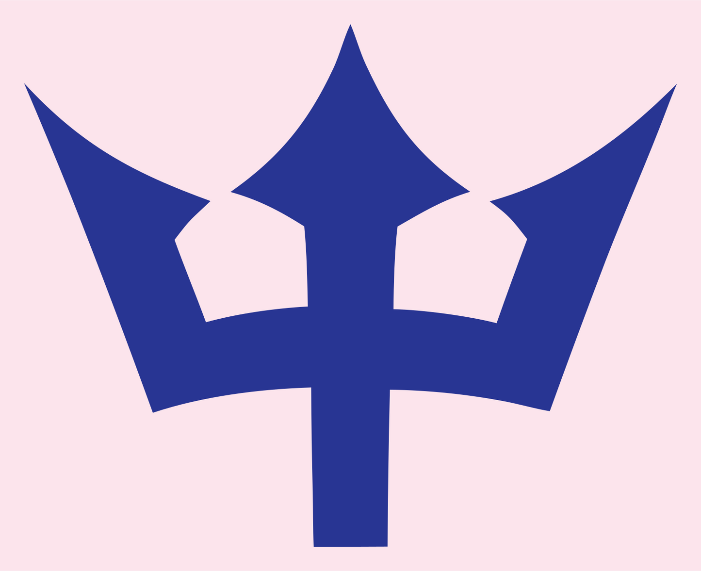Bold Trident Crown Mark #fce4ec/#283593