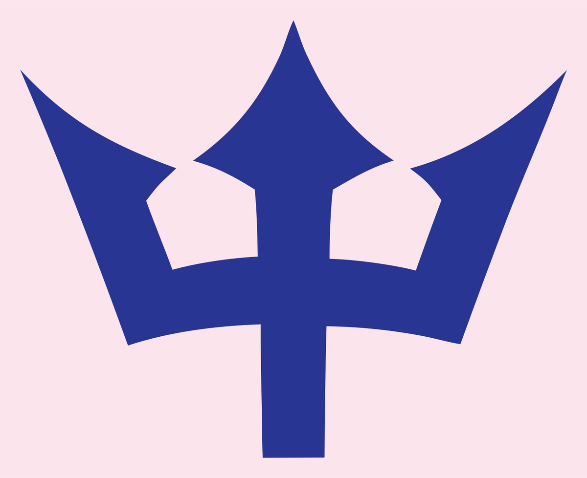 Bold Trident Crown Mark #fce4ec/#283593