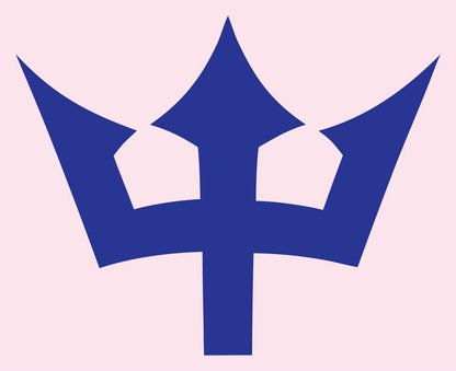 Bold Trident Crown Mark #fce4ec/#283593