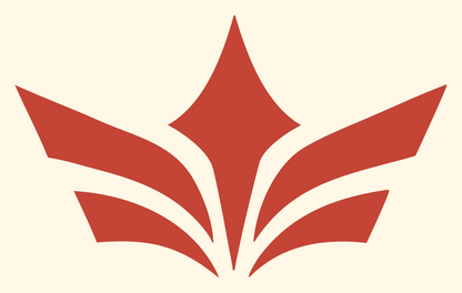 Geometric Star Crown Badge #fff8e7/#c44536