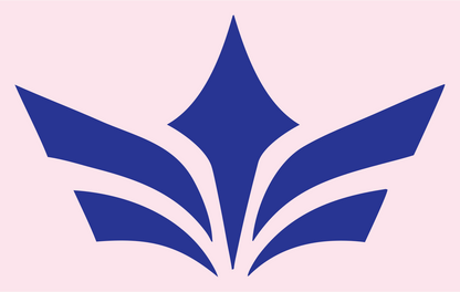 Geometric Star Crown Badge #fce4ec/#283593