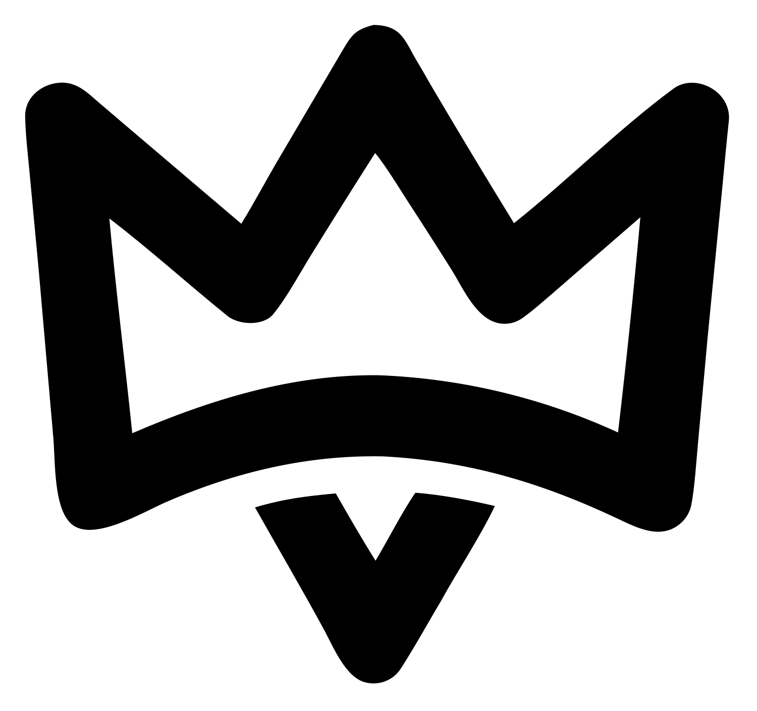 Monoline Crown Badge #ffffff/#000000