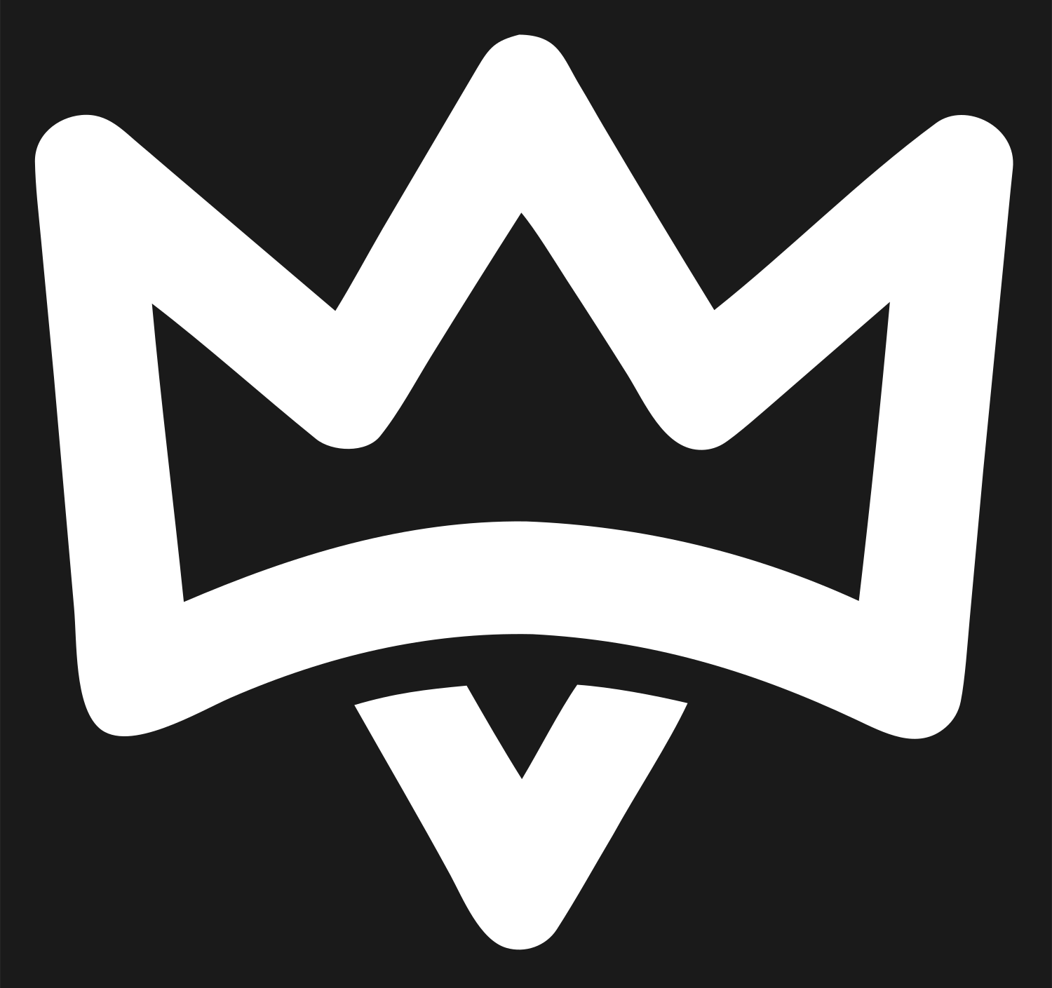 Monoline Crown Badge #1a1a1a/#ffffff