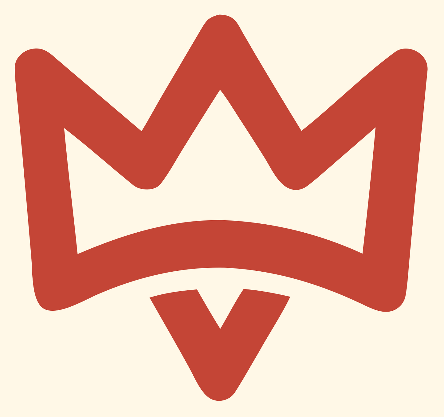 Monoline Crown Badge #fff8e7/#c44536