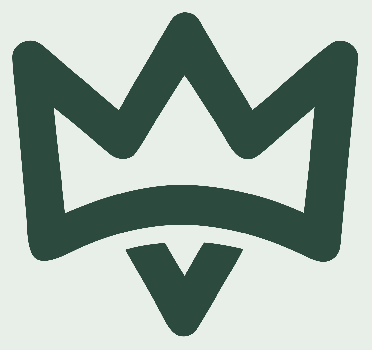 Monoline Crown Badge #e8efe9/#2d4a3e