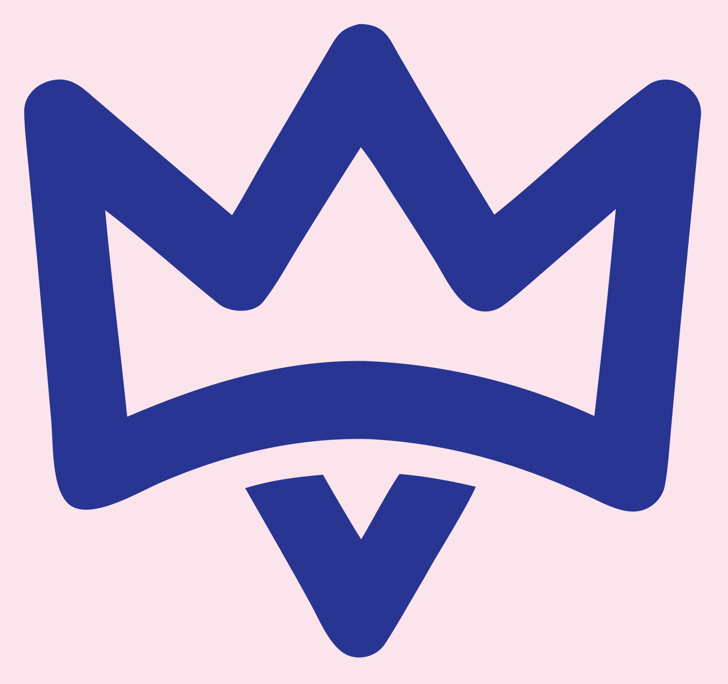 Monoline Crown Badge #fce4ec/#283593