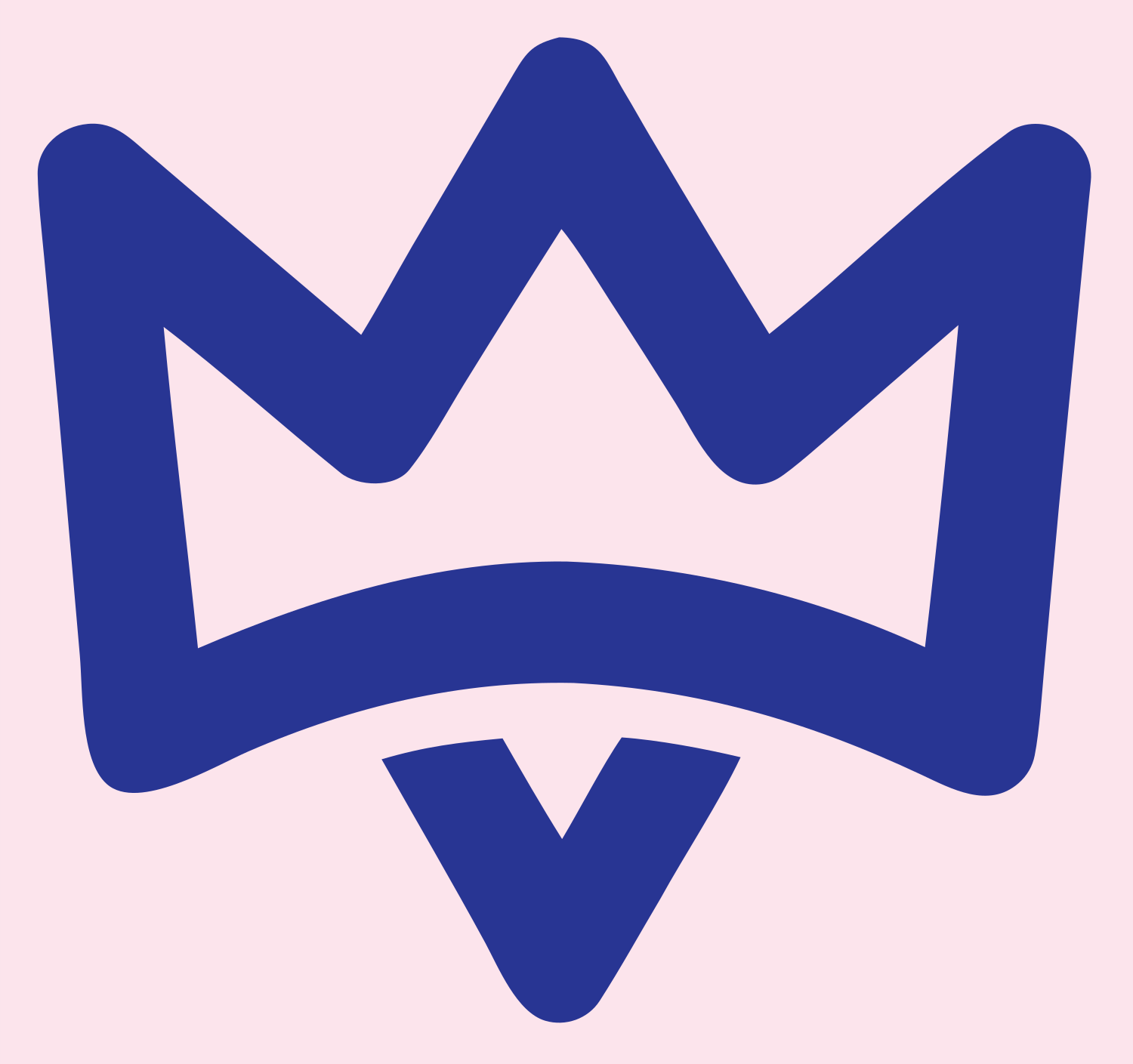 Monoline Crown Badge #fce4ec/#283593