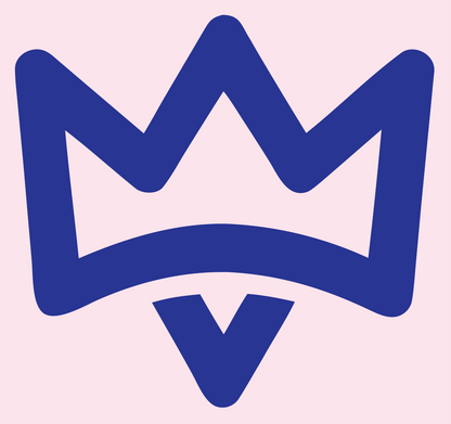 Monoline Crown Badge #fce4ec/#283593