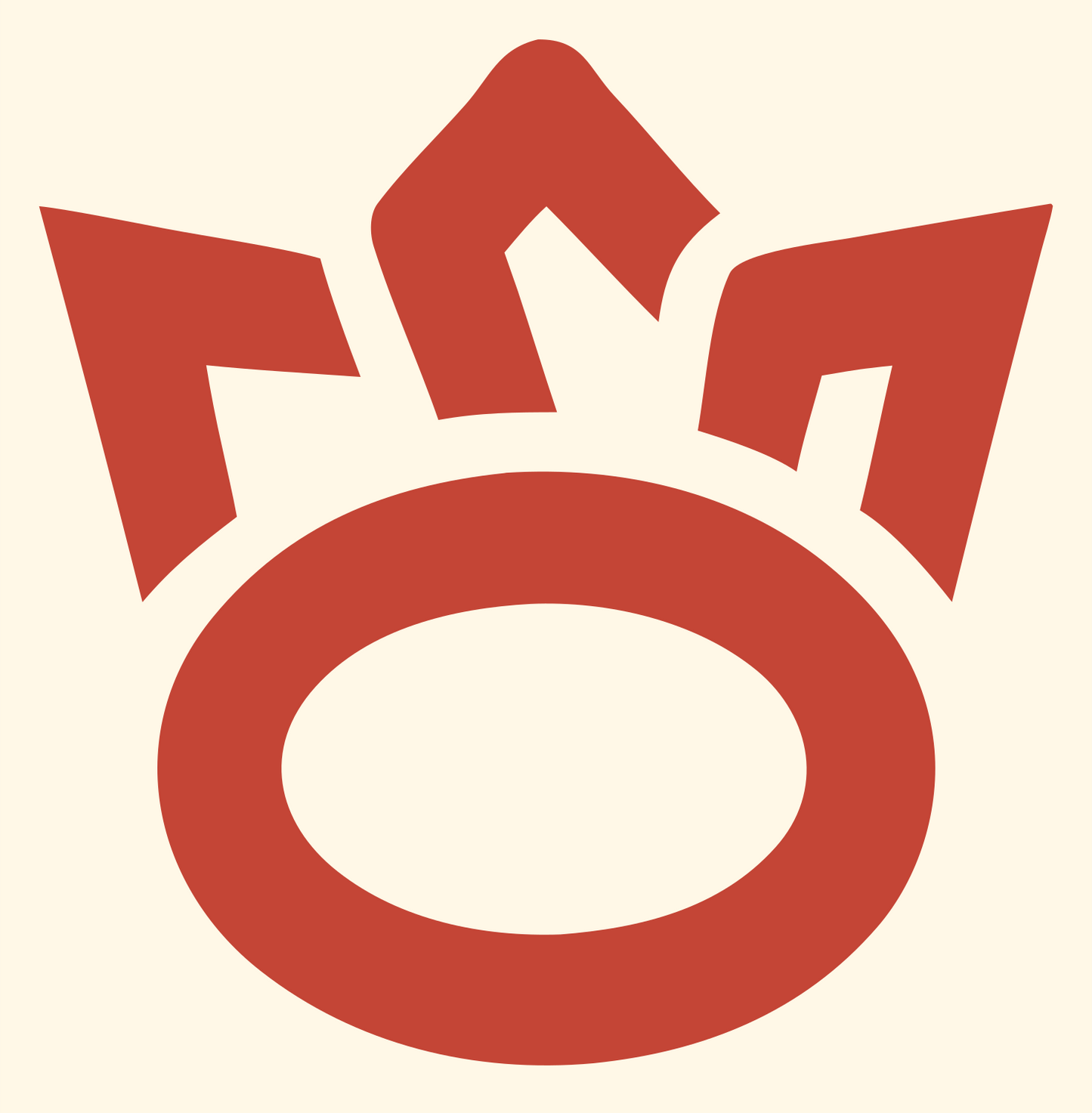 Monoline Ring Crown Mark #fff8e7/#c44536