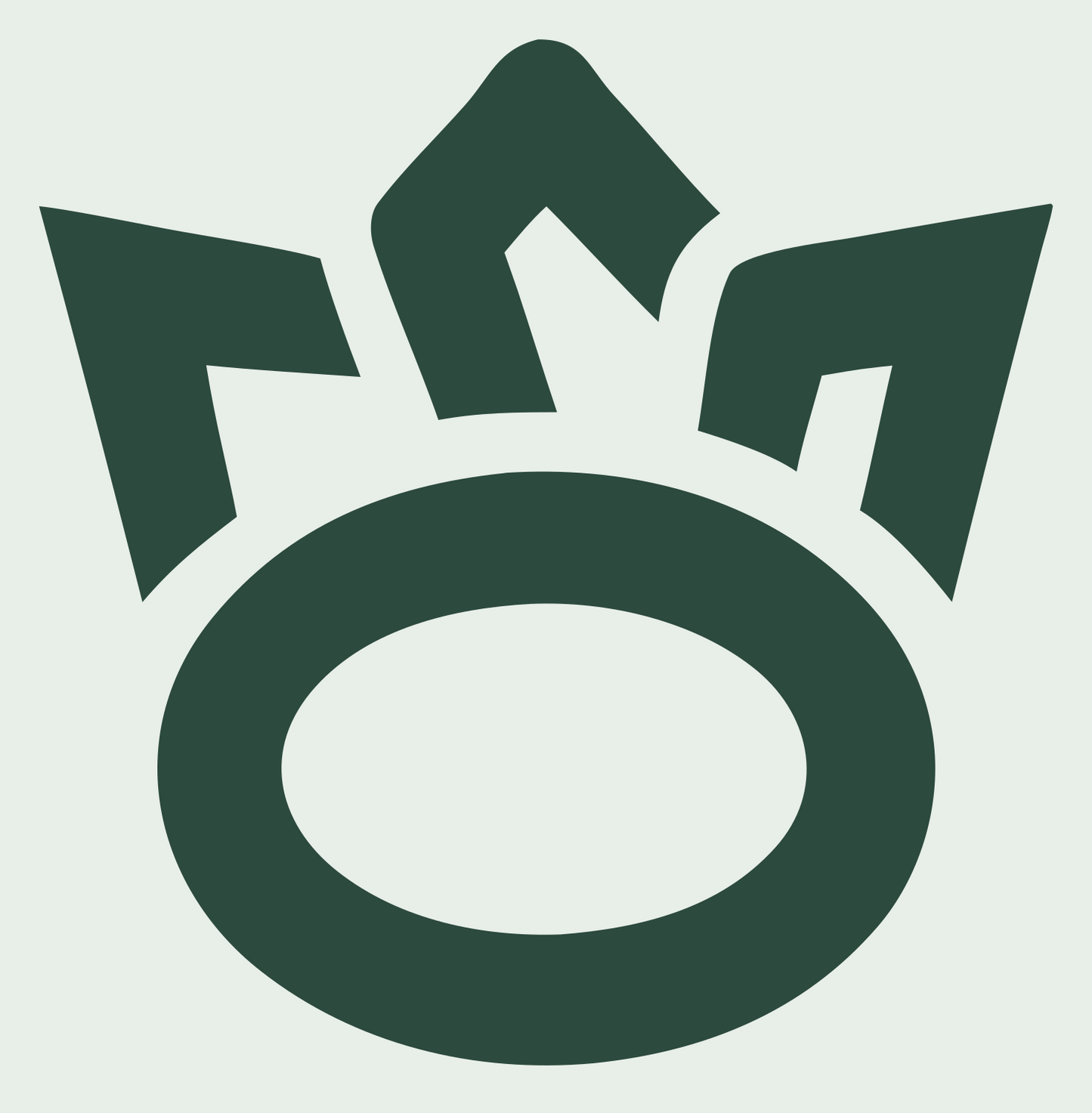 Monoline Ring Crown Mark #e8efe9/#2d4a3e