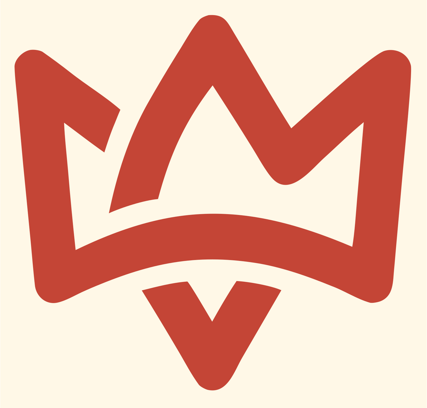 Monoline Crown Crest #fff8e7/#c44536
