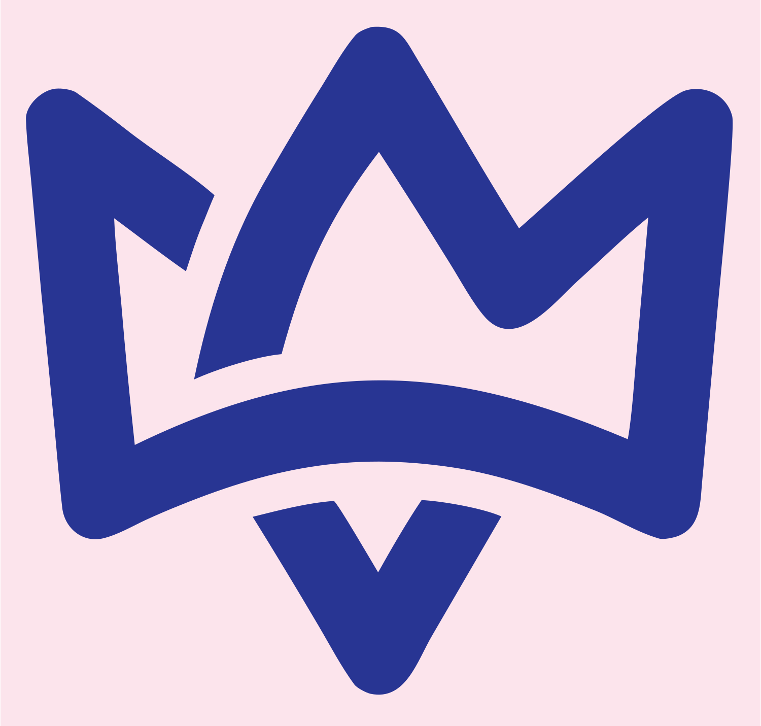 Monoline Crown Crest #fce4ec/#283593