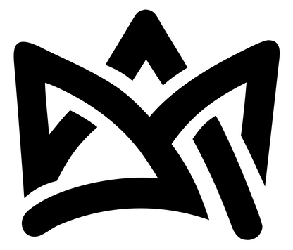 Monoline Crown Interlace Logo #ffffff/#000000