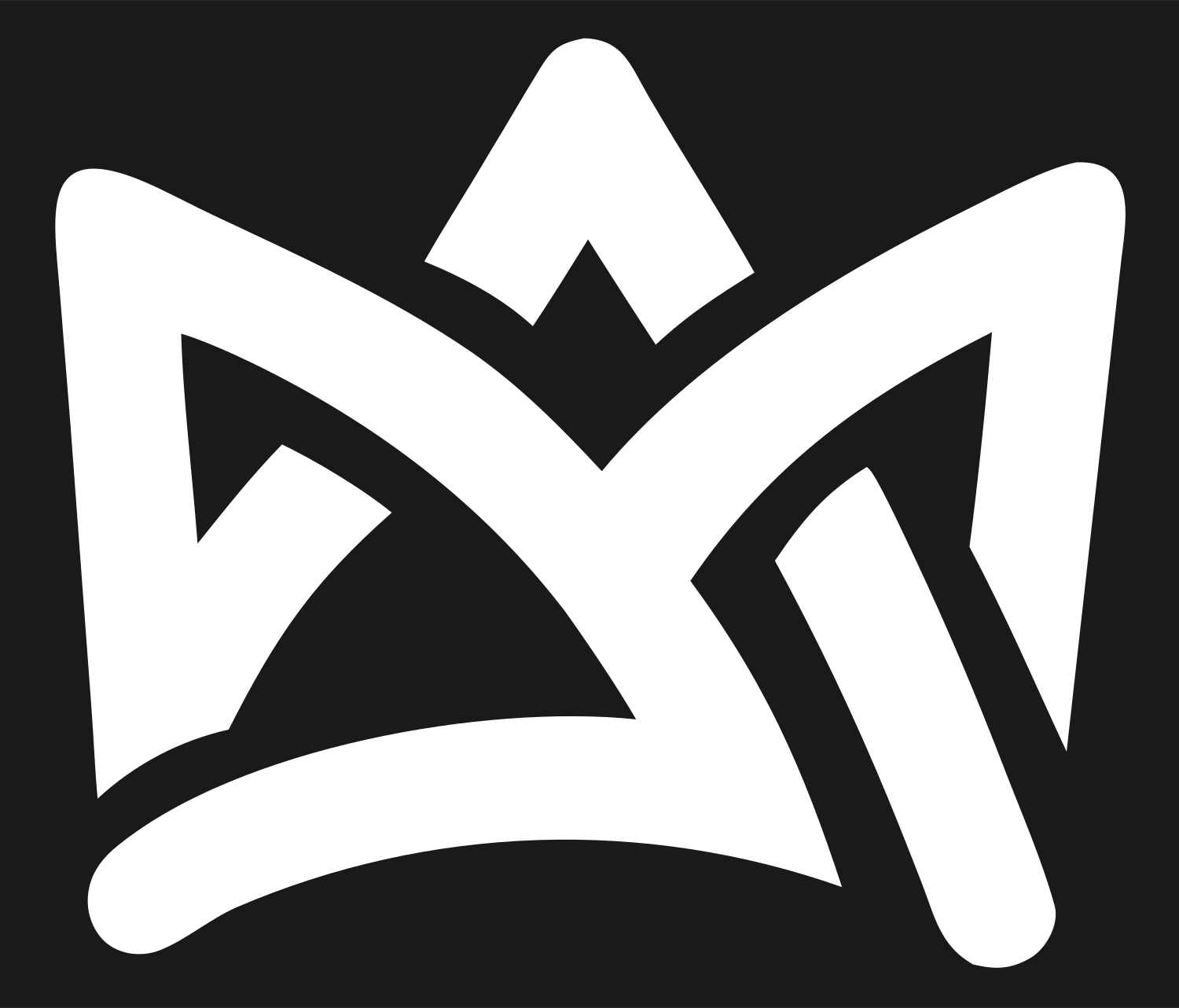 Monoline Crown Interlace Logo #1a1a1a/#ffffff