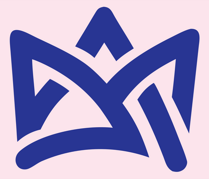 Monoline Crown Interlace Logo #fce4ec/#283593