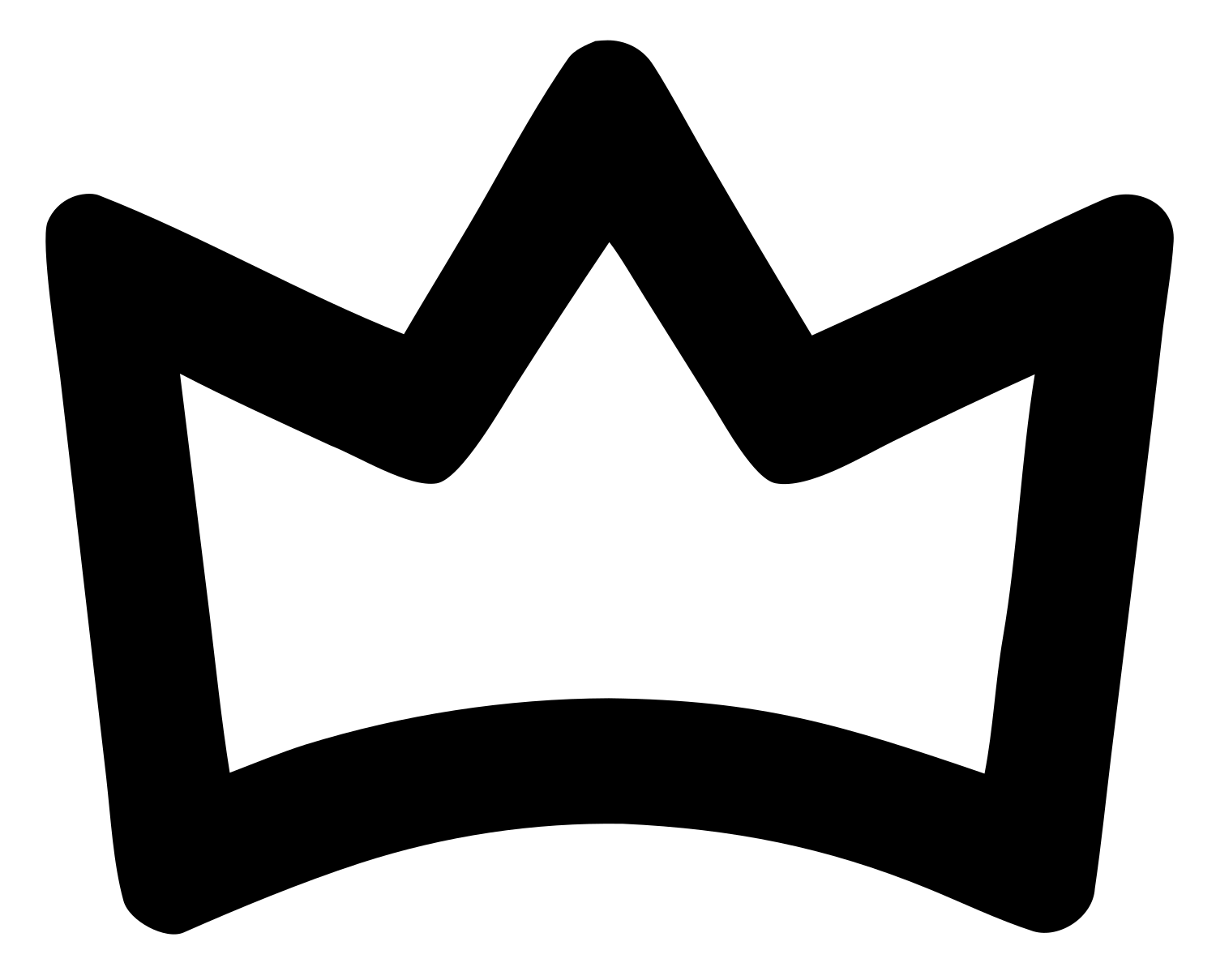 Monoline Crown Outline Icon #ffffff/#000000