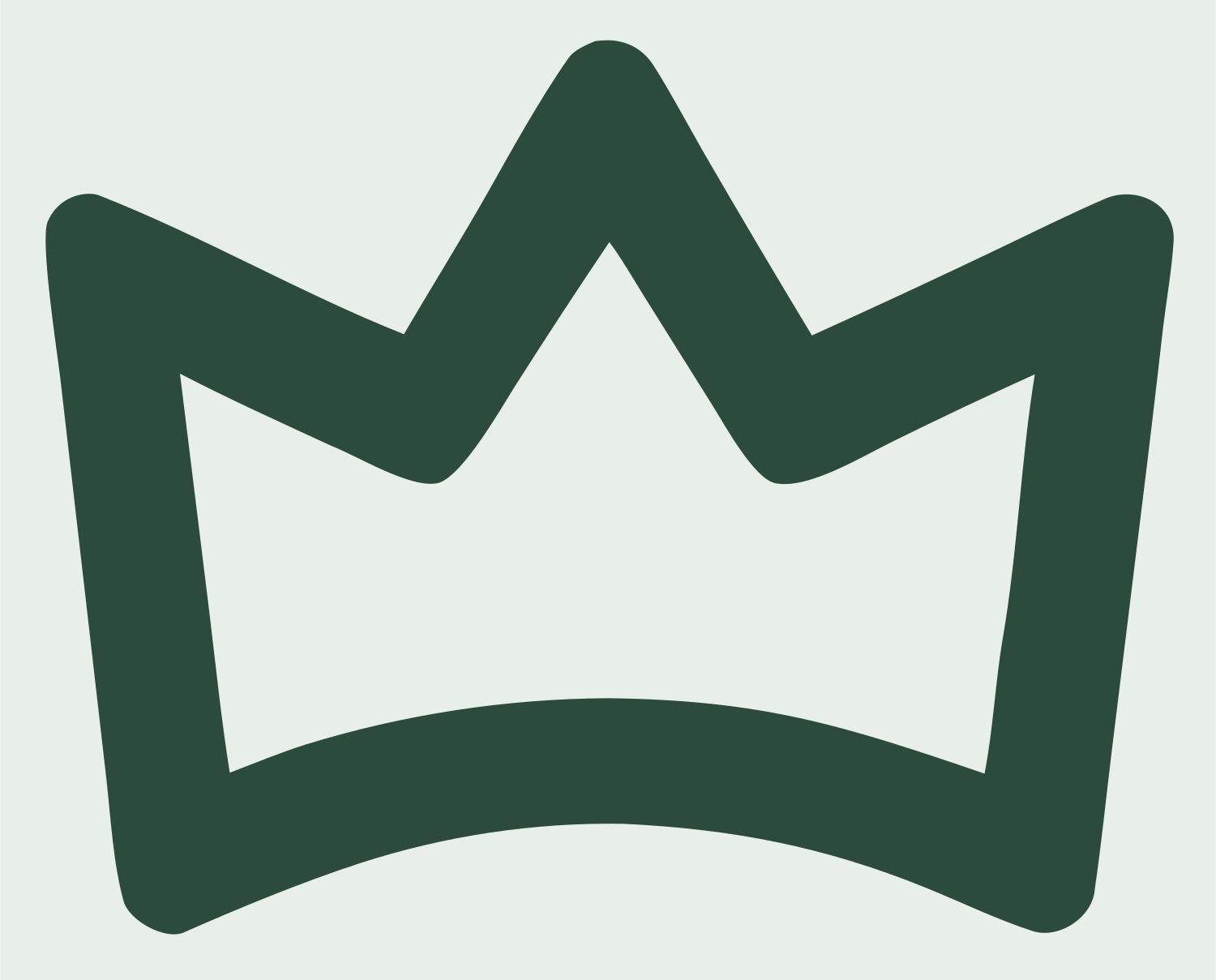 Monoline Crown Outline Icon #e8efe9/#2d4a3e