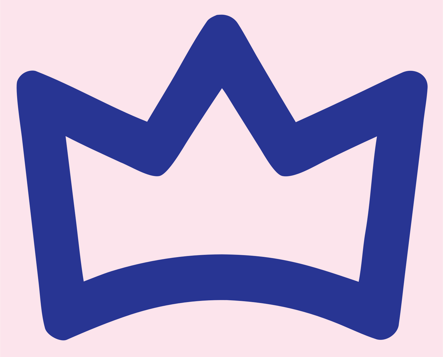 Monoline Crown Outline Icon #fce4ec/#283593