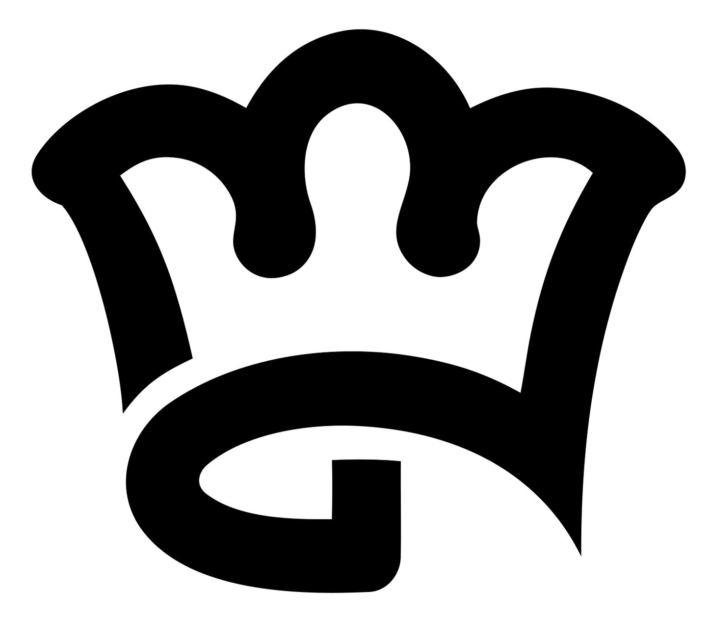 Monoline Crown Scroll Emblem #ffffff/#000000