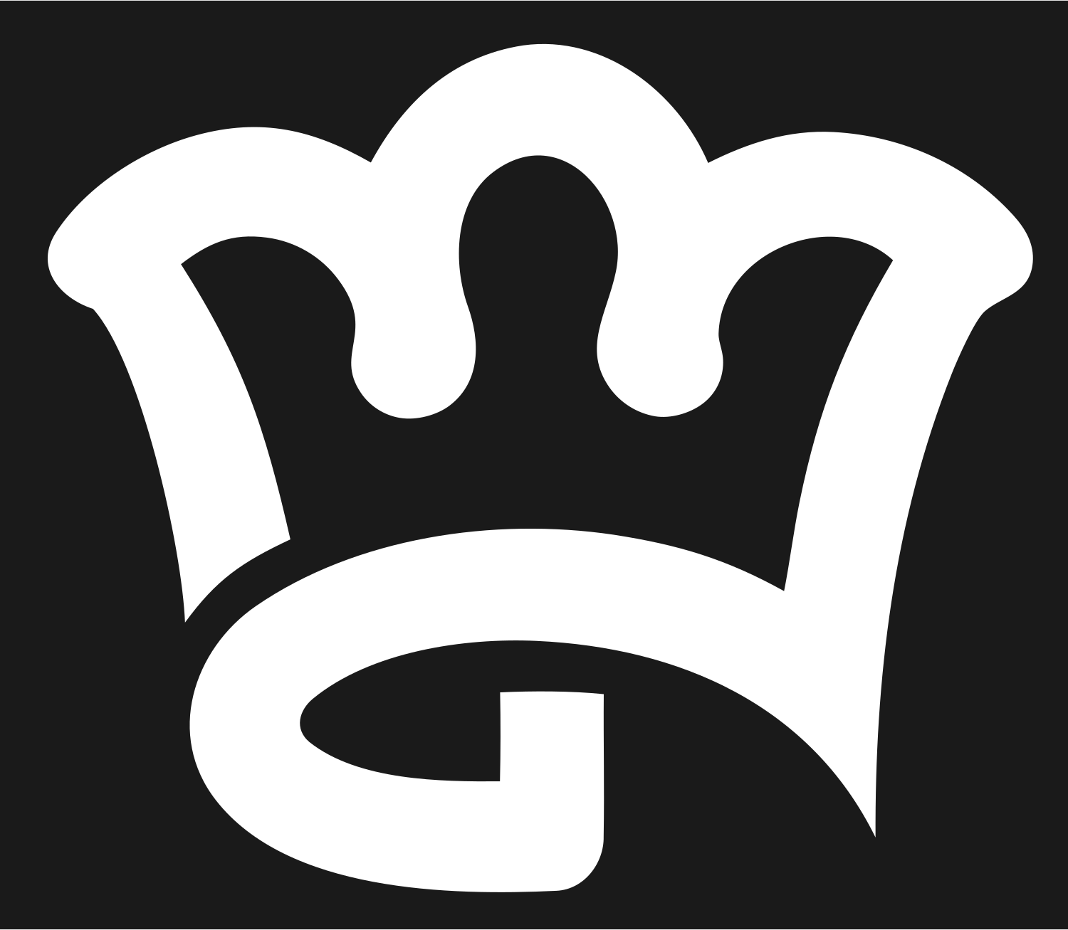 Monoline Crown Scroll Emblem #1a1a1a/#ffffff