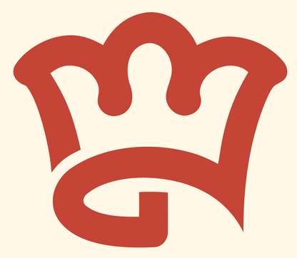 Monoline Crown Scroll Emblem #fff8e7/#c44536