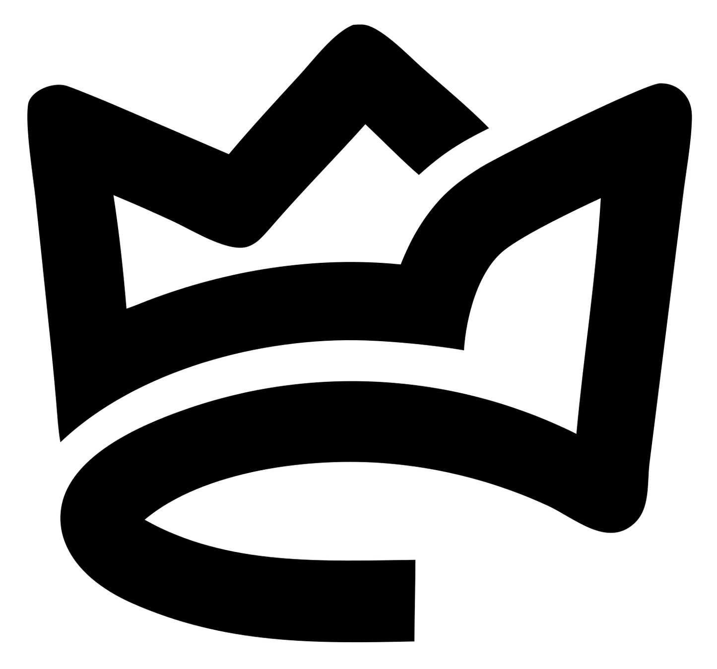 Monoline Crown Loop Logo #ffffff/#000000
