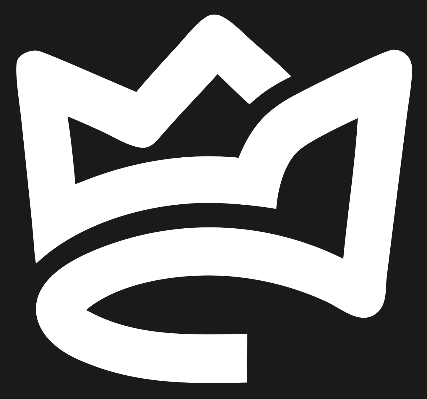 Monoline Crown Loop Logo #1a1a1a/#ffffff
