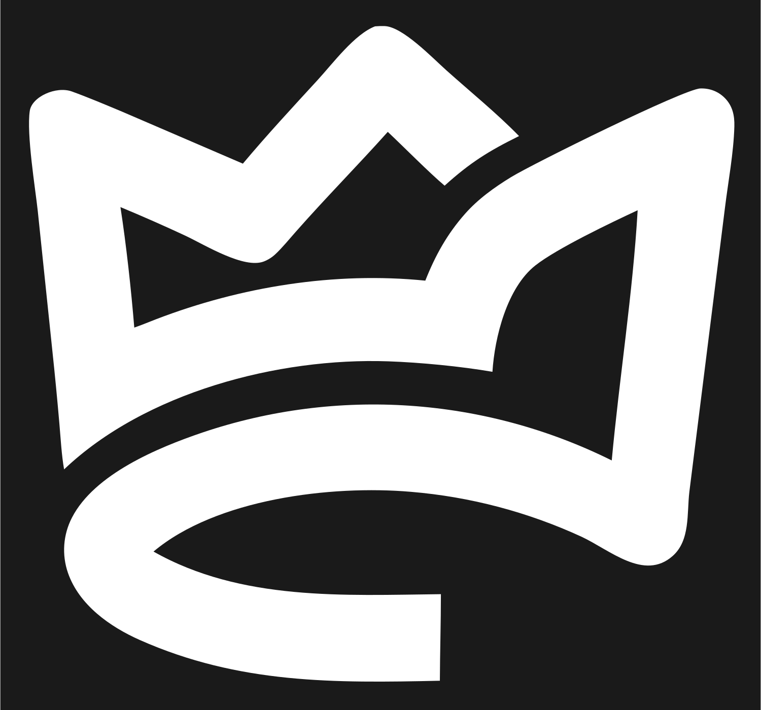 Monoline Crown Loop Logo #1a1a1a/#ffffff
