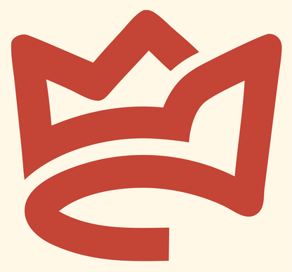Monoline Crown Loop Logo #fff8e7/#c44536