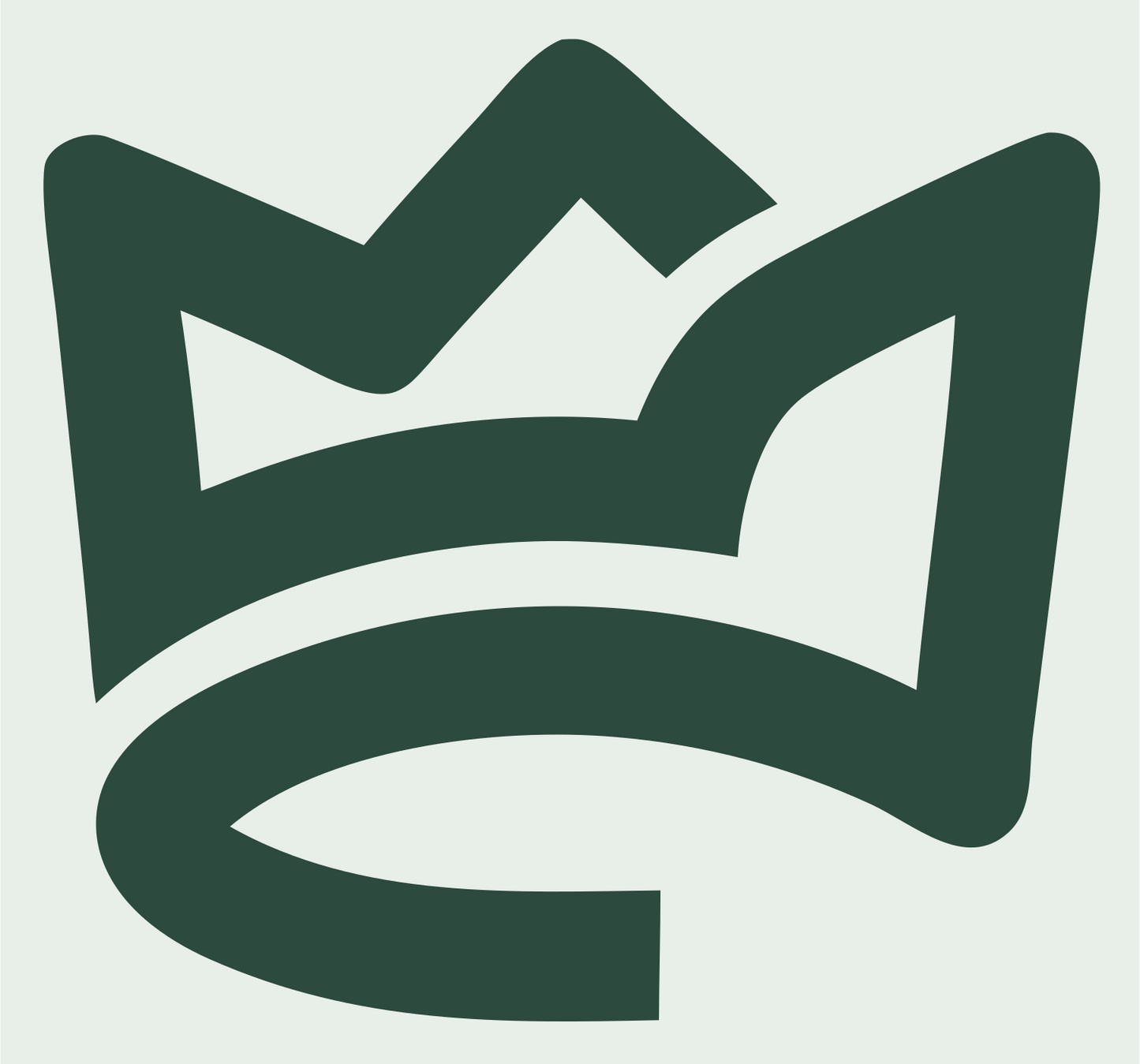 Monoline Crown Loop Logo #e8efe9/#2d4a3e