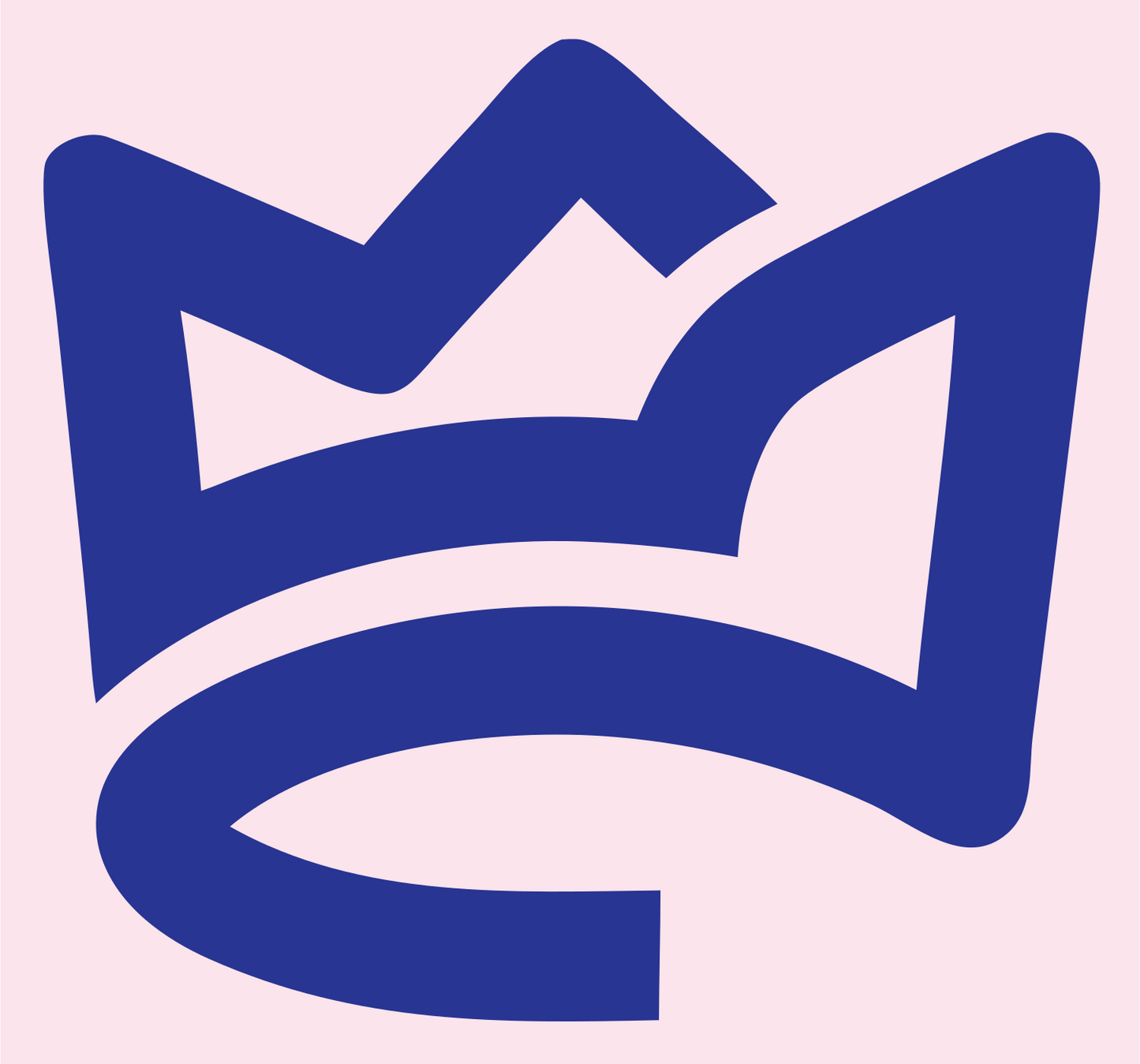Monoline Crown Loop Logo #fce4ec/#283593
