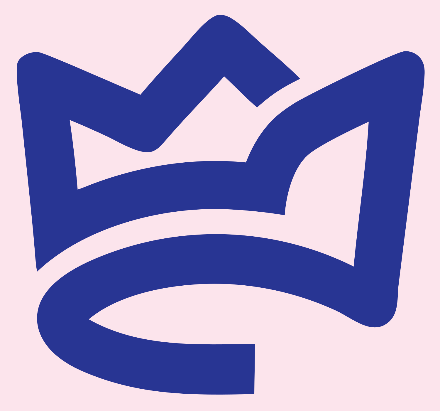 Monoline Crown Loop Logo #fce4ec/#283593