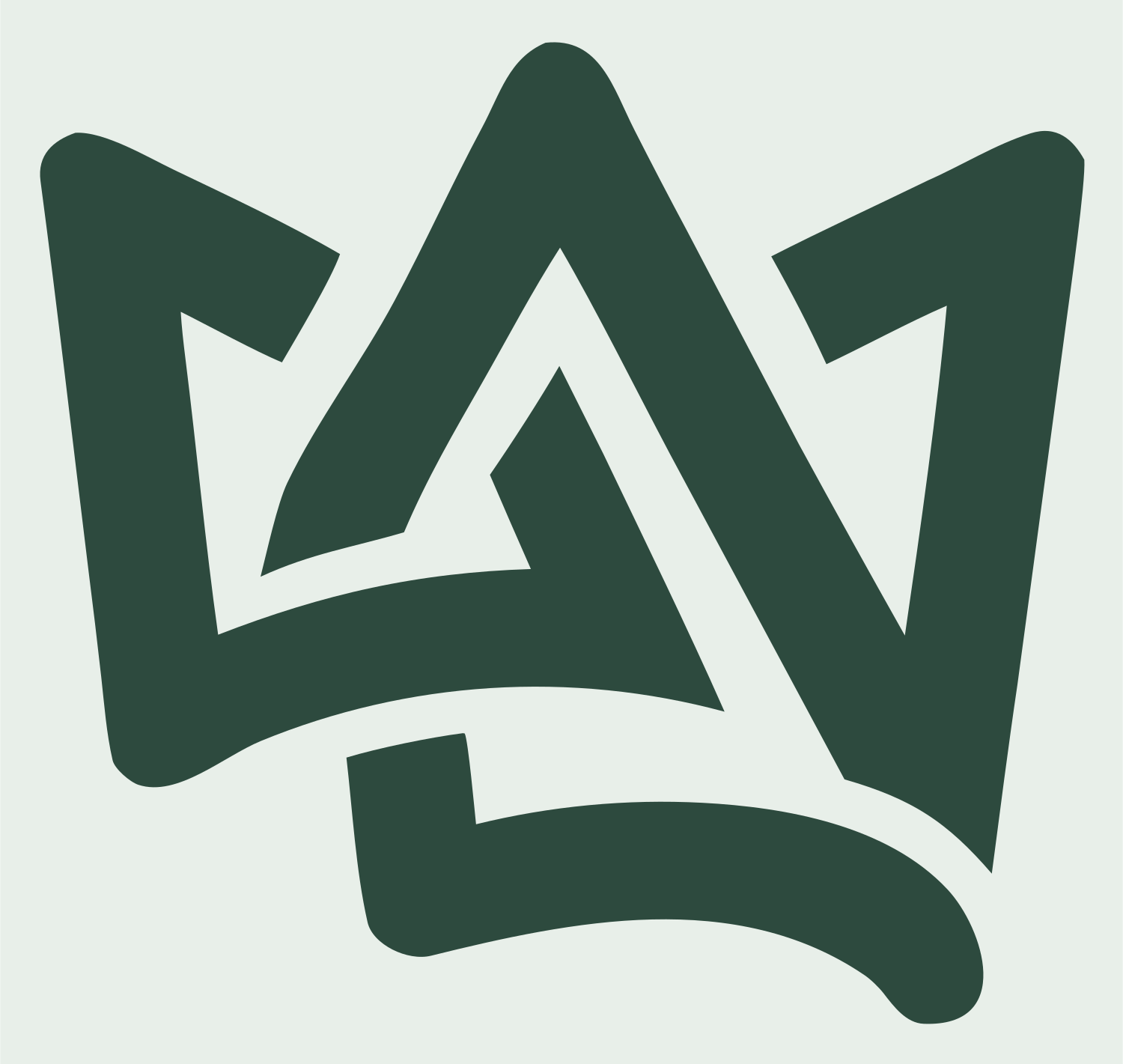 Graffiti Crown Badge #e8efe9/#2d4a3e