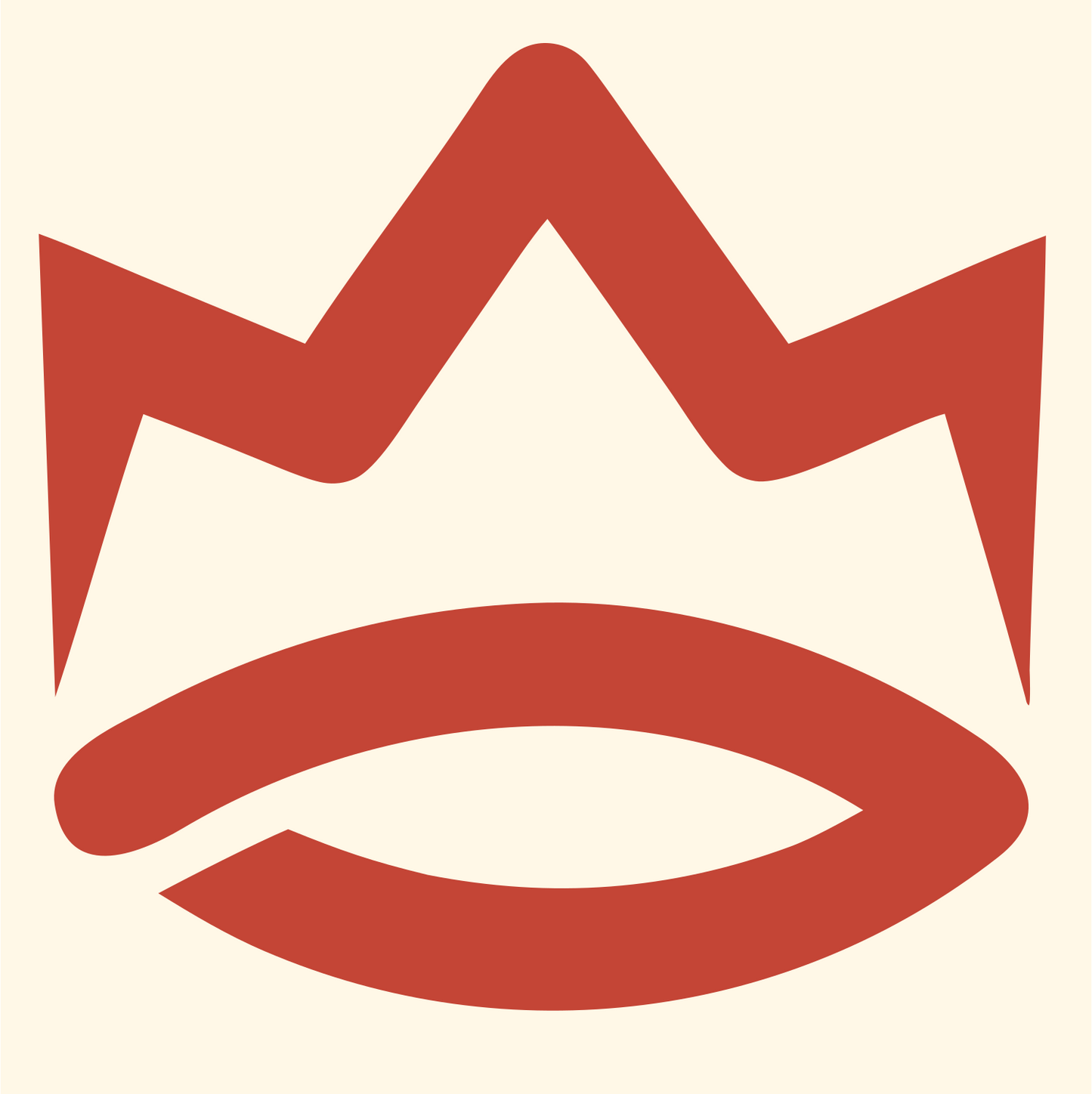 Monoline Crown Halo Logo #fff8e7/#c44536
