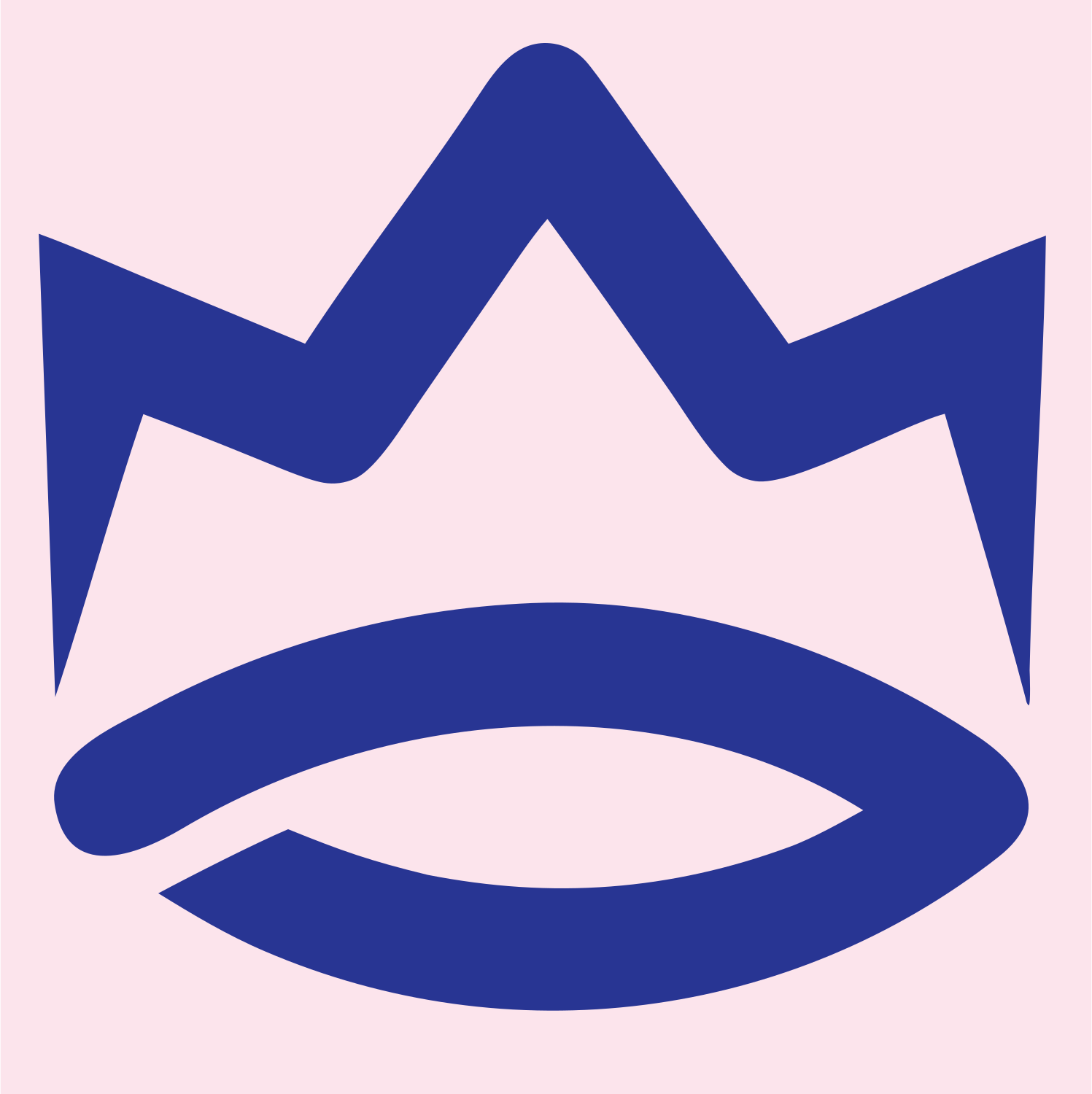 Monoline Crown Halo Logo #fce4ec/#283593