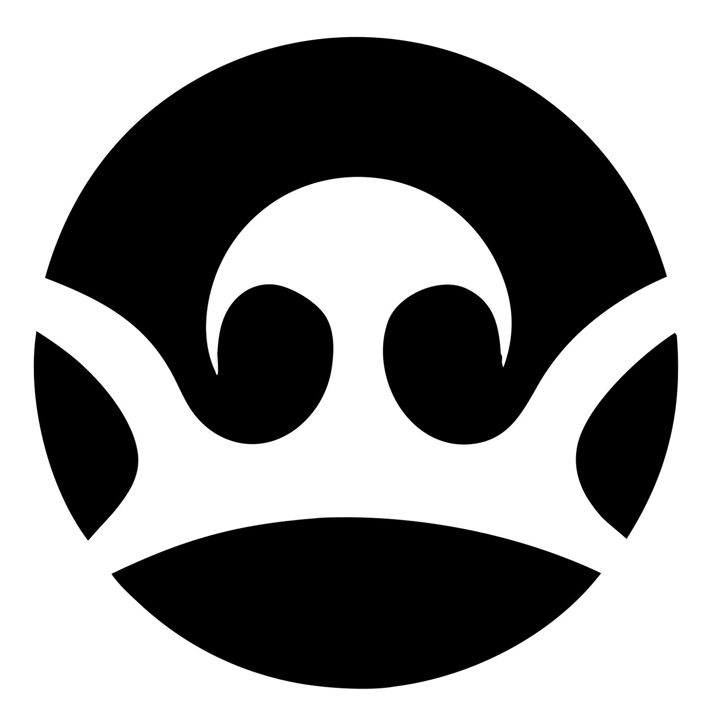 Negative Space Crown Circle Badge #ffffff/#000000