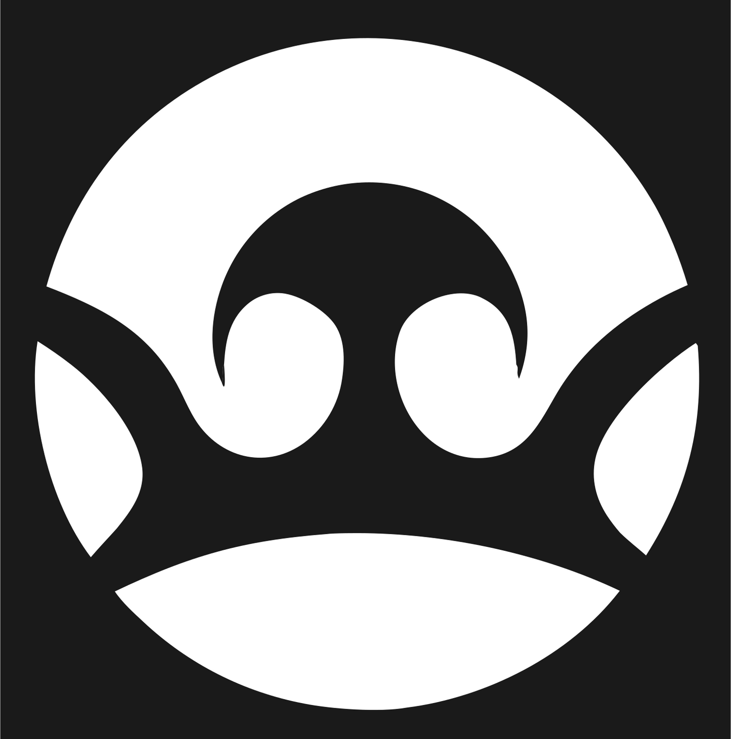 Negative Space Crown Circle Badge #1a1a1a/#ffffff